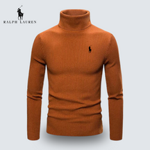 St. Martin Co RL Black Ribbed Roll Neck Sweater — detail view