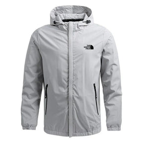 St. Martin Co TNF Pale Grey Hooded Shell Jacket — front view
