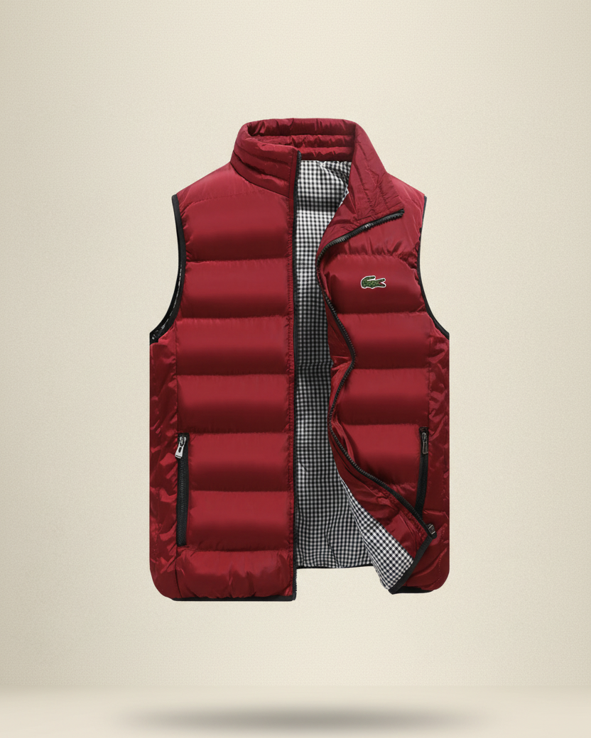 St. Martin Co LC Quilted Down Gilet Houndstooth Lined — detail view