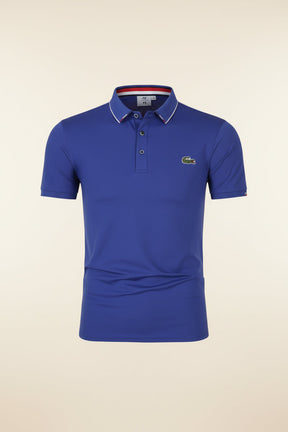 St. Martin Co LC Sky Blue Tipped Piqué Polo — detail view