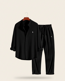 St. Martin Co RL Sky Ribbed Shirt and Trouser Set — detail view