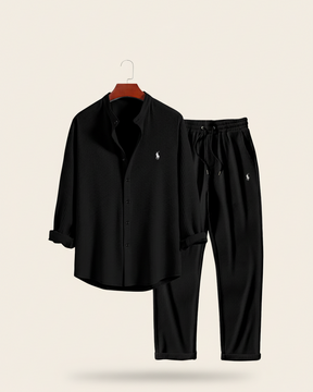 St. Martin Co RL Sky Ribbed Shirt and Trouser Set — detail view