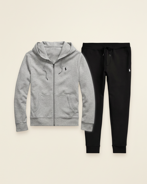 St. Martin Co Navy Full-Zip Hooded Fleece Tracksuit — detail view