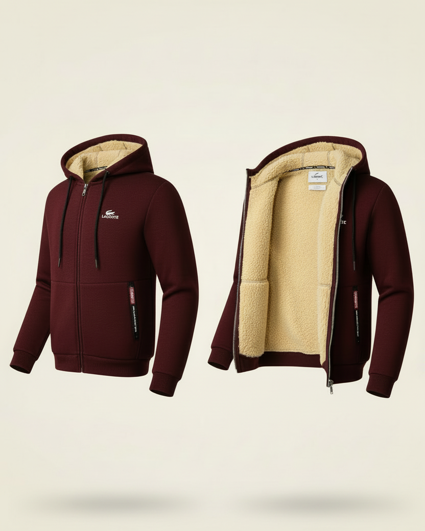 St. Martin Co Sherpa-Lined Full-Zip Hooded Sweatshirt — detail view