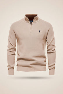 St. Martin Co Teal Waffle-Knit Quarter-Zip Pullover — back view