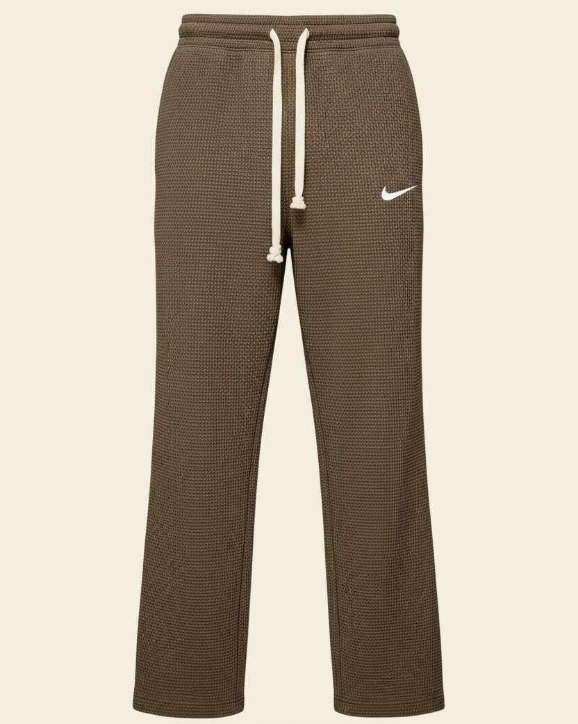 St. Martin Co Charcoal Waffle-Knit Drawstring Jogger Trousers — side view