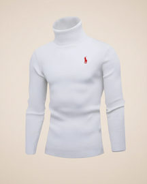 St. Martin Co RL Black Ribbed Roll Neck Sweater — side view
