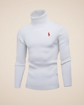 St. Martin Co RL Black Ribbed Roll Neck Sweater — side view