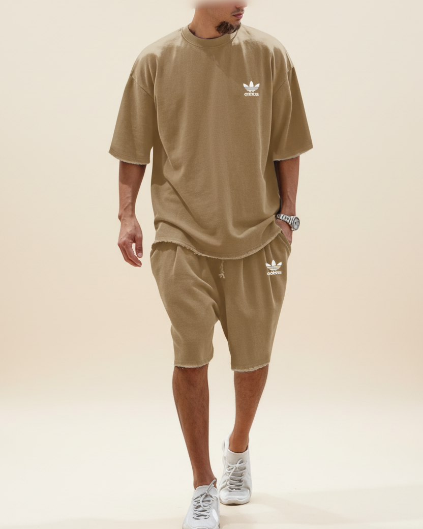 St. Martin Co AD Olive Raw-Hem Co-Ord Set — detail view