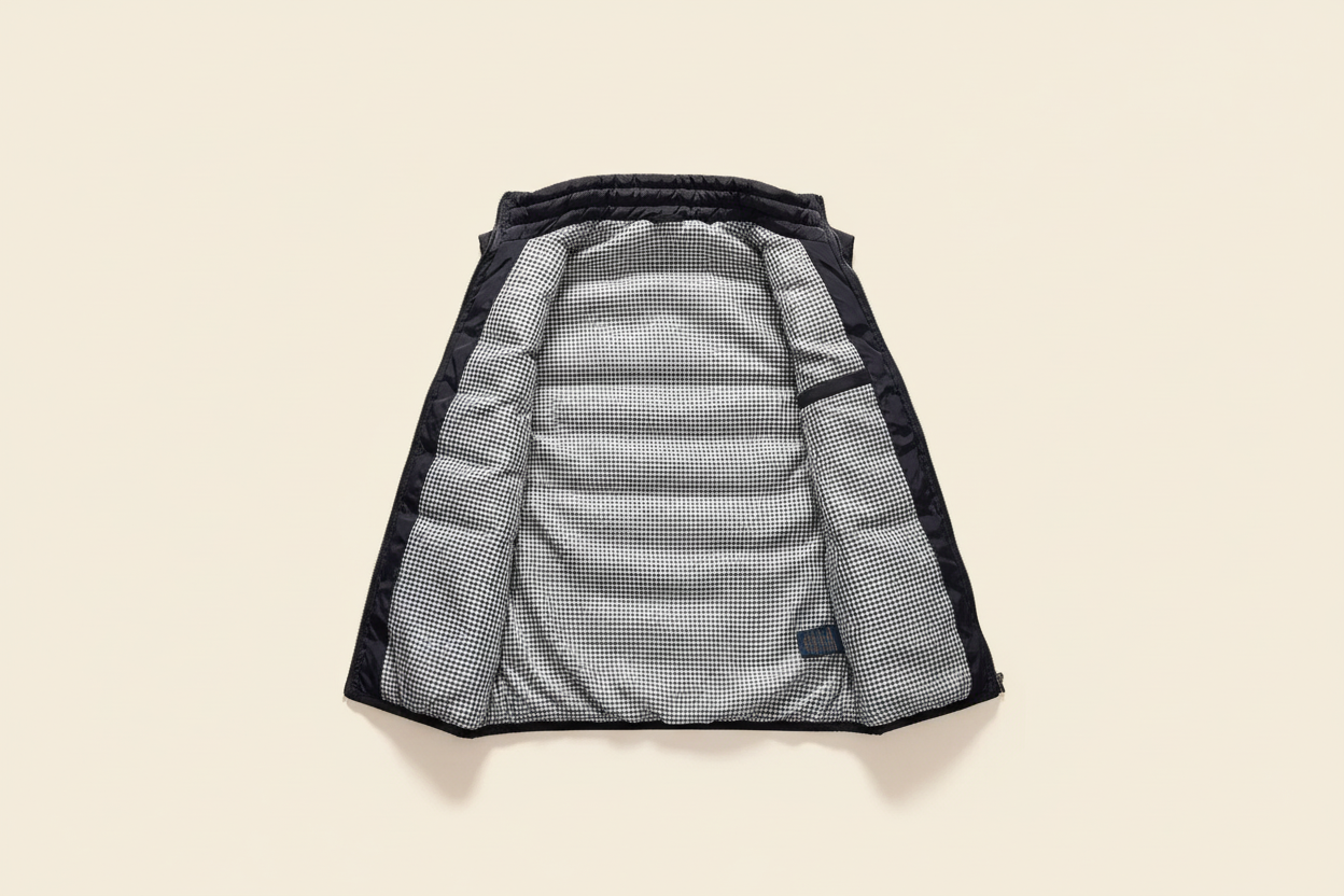 St. Martin Co RL Black Quilted Zip-Up Gilet — detail view