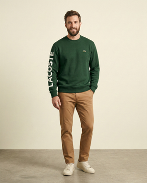 St. Martin Co LC Forest Crewneck Sleeve-Script Sweatshirt — detail view