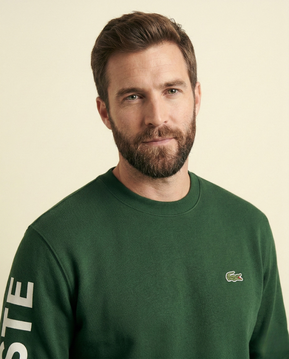 St. Martin Co LC Forest Crewneck Sleeve-Script Sweatshirt — detail view