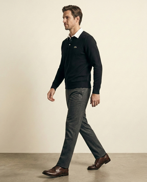 St. Martin Co LC Navy Rugby Collar Long-Sleeve Polo — side view