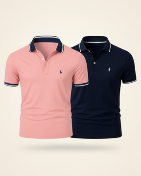 St. Martin Co RL Contrast Tipped Polo Twin Set — detail view