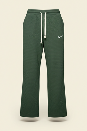 St. Martin Co Charcoal Waffle-Knit Drawstring Jogger Trousers — detail view