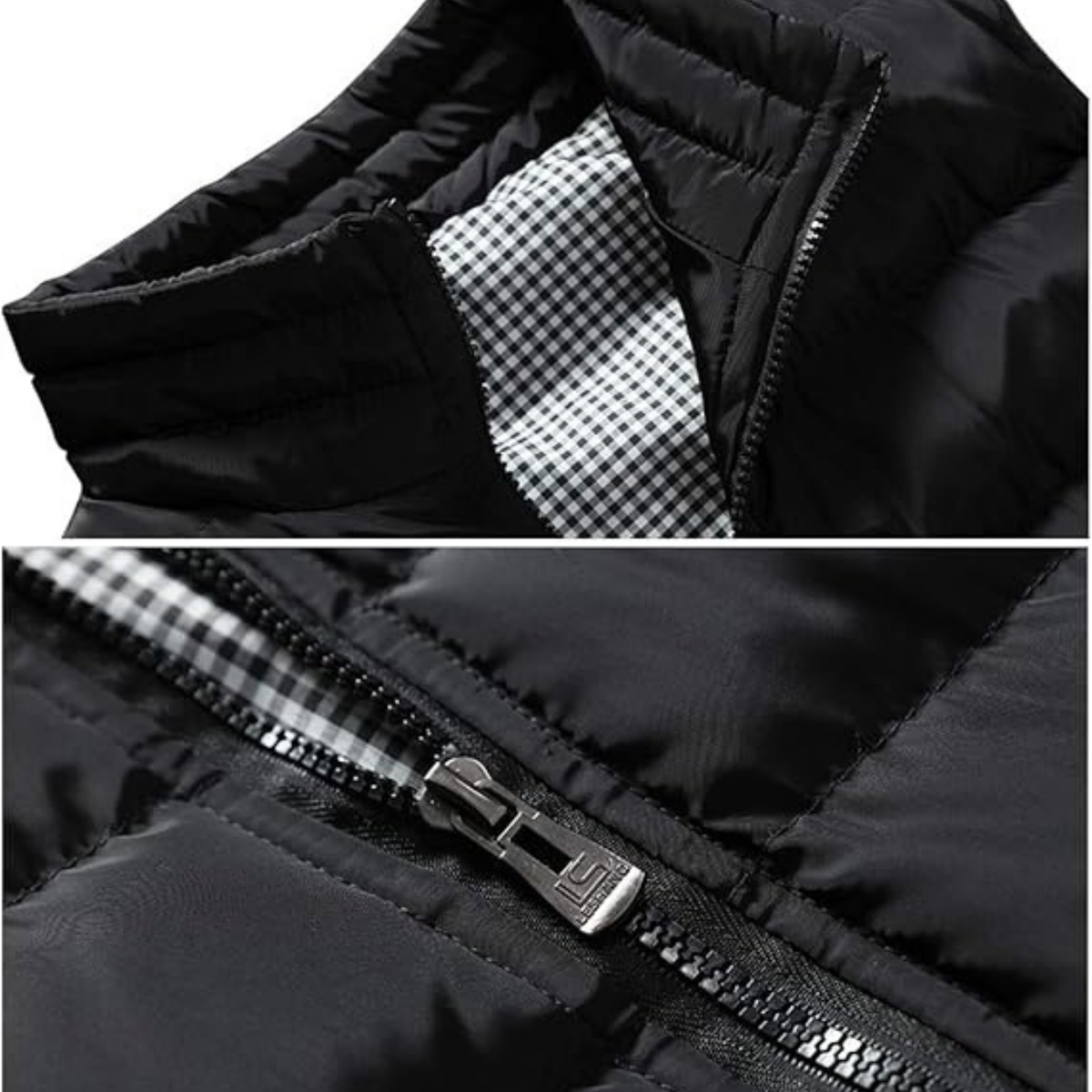 St. Martin Co LC Quilted Down Gilet Houndstooth Lined — back view