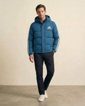 St. Martin Co AD Teal Hooded Quilted Puffer Jacket — front view