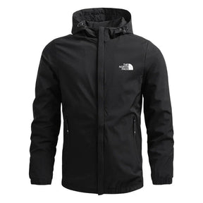 St. Martin Co TNF Pale Grey Hooded Shell Jacket — back view