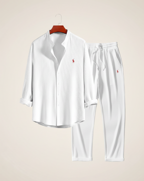 St. Martin Co RL Sky Ribbed Shirt and Trouser Set — detail view