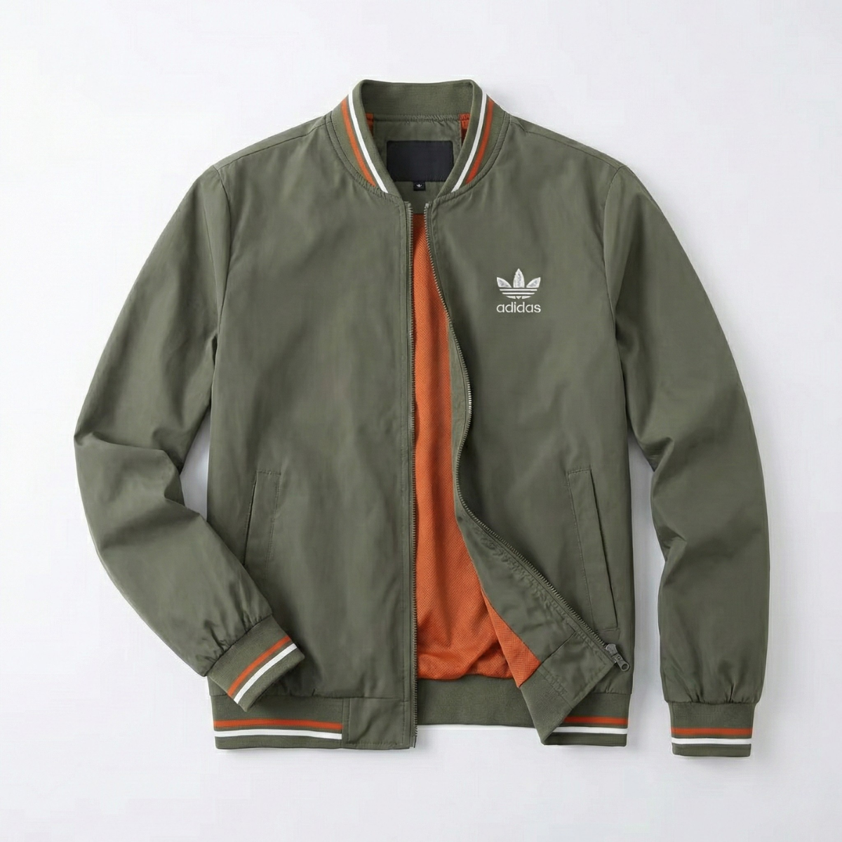 St. Martin Co AD Sand Stripe Collar Bomber Jacket — detail view