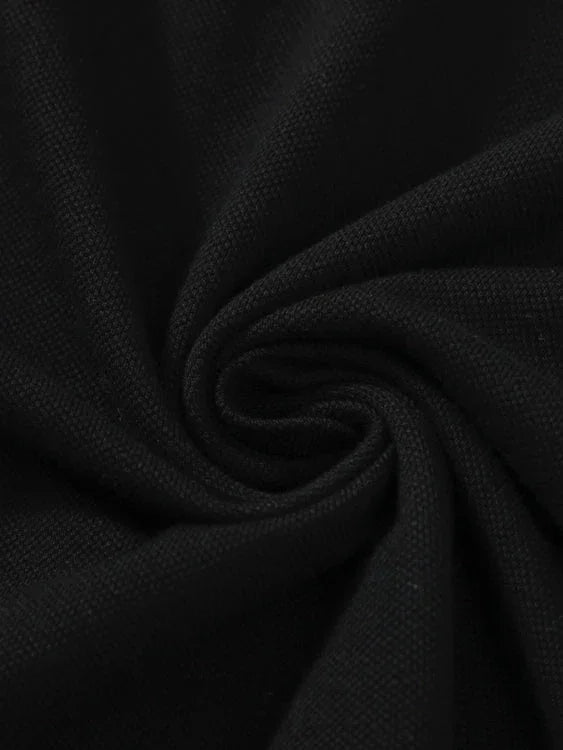 St. Martin Co RL Black Piqué Short-Sleeve Polo — detail view