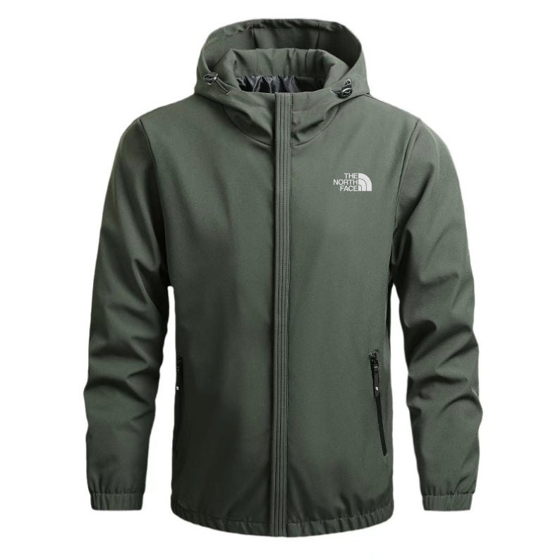 St. Martin Co TNF Pale Grey Hooded Shell Jacket — detail view