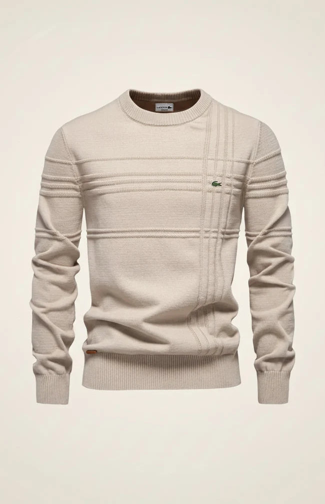 St. Martin Co LC Forest Tonal Grid Crewneck Knit — back view