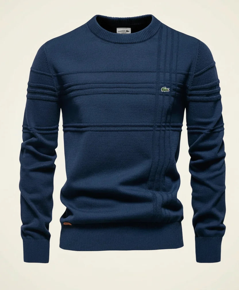 St. Martin Co LC Forest Tonal Grid Crewneck Knit — side view
