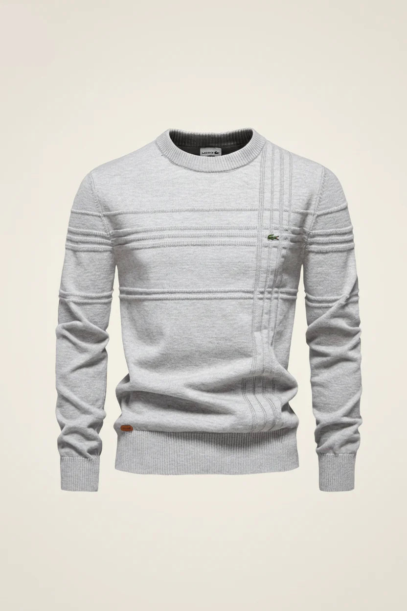 St. Martin Co LC Forest Tonal Grid Crewneck Knit — detail view