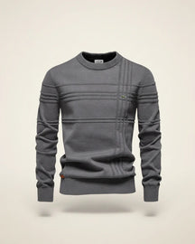 St. Martin Co LC Forest Tonal Grid Crewneck Knit — lifestyle view