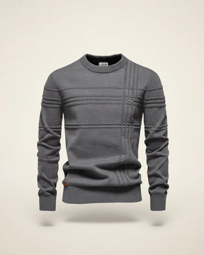 St. Martin Co LC Forest Tonal Grid Crewneck Knit — lifestyle view