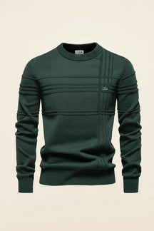 St. Martin Co LC Forest Tonal Grid Crewneck Knit — front view