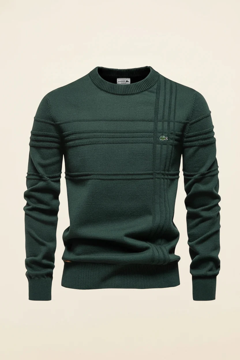 St. Martin Co LC Forest Tonal Grid Crewneck Knit — front view