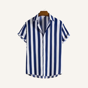 St. Martin Co Sky Stripe Short-Sleeve Camp Shirt — side view