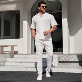 St. Martin Co Crinkle Cotton Short Sleeve Co-ord Set — detail view