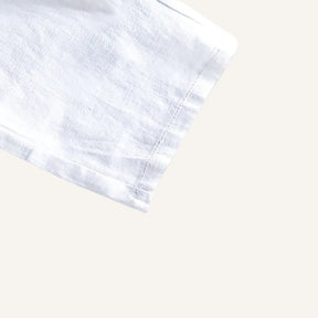 St. Martin Co Slate Blue Linen Chino Trousers — detail view