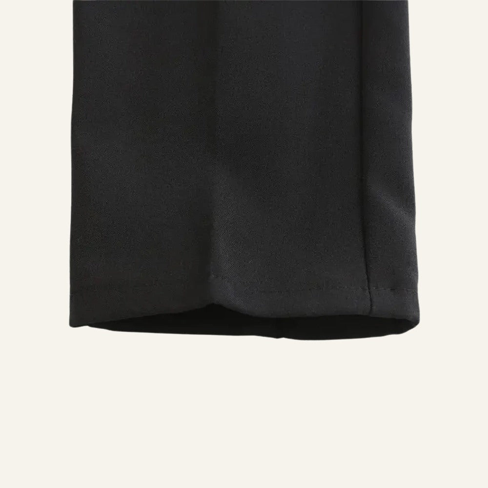St. Martin Co Flat-Front Black Tapered Dress Trousers — back view