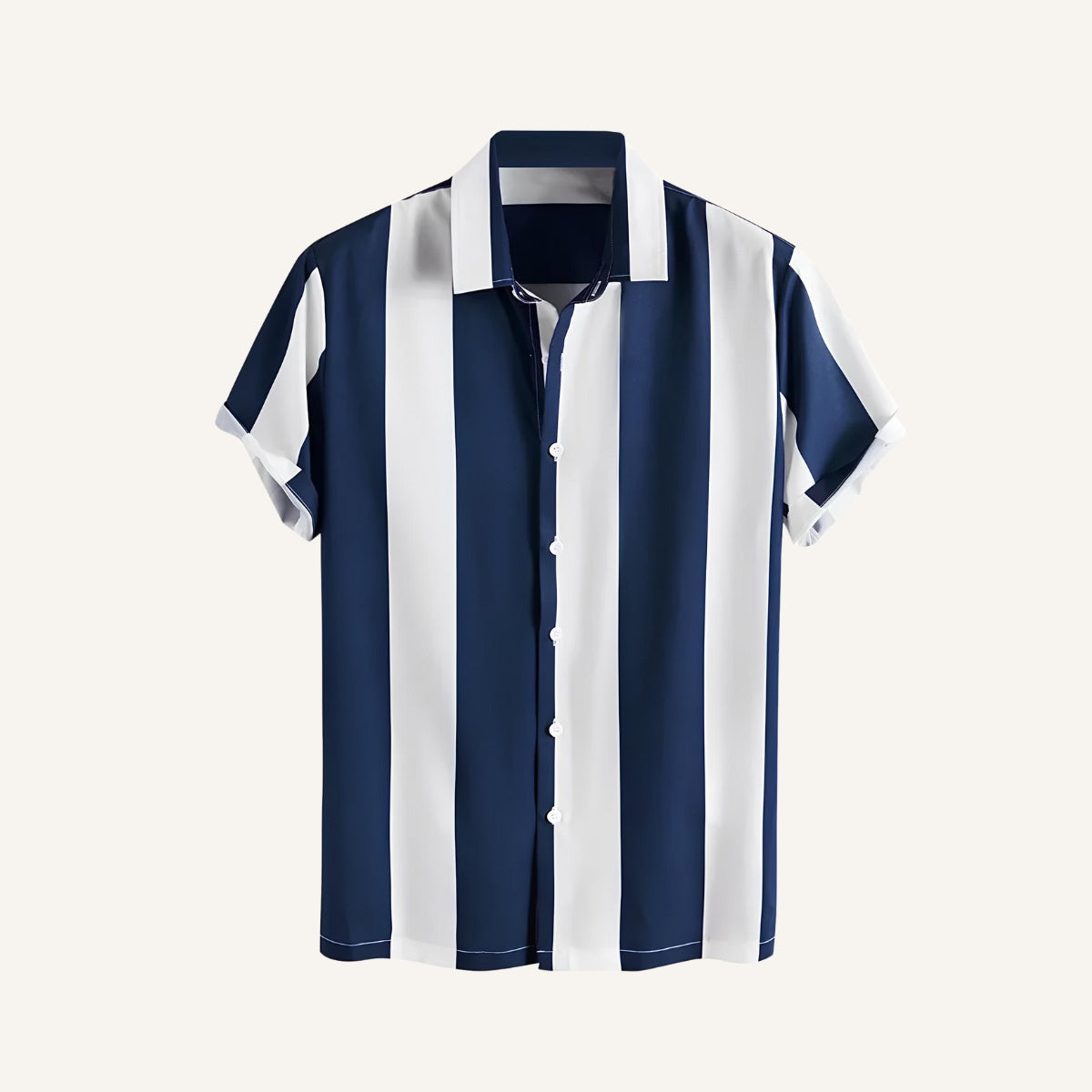 St. Martin Co Bold Regatta Stripe Short-Sleeve Shirt — front view