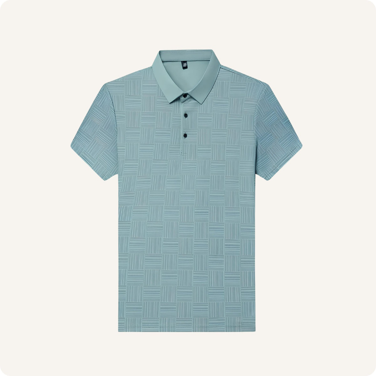 St. Martin Co Sage Basketweave Texture Short-Sleeve Polo — back view