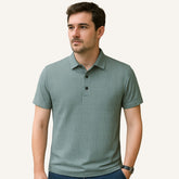 St. Martin Co Sage Basketweave Texture Short-Sleeve Polo — front view