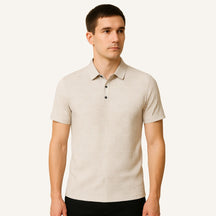 St. Martin Co Sage Basketweave Texture Short-Sleeve Polo — detail view