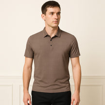 St. Martin Co Sage Basketweave Texture Short-Sleeve Polo — detail view