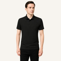 St. Martin Co Sage Basketweave Texture Short-Sleeve Polo — detail view