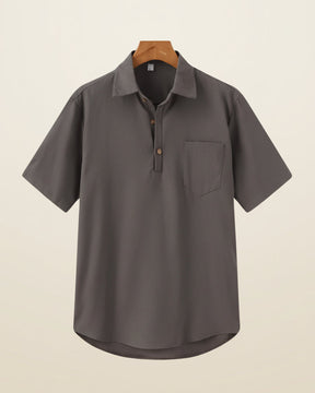 St. Martin Co Ecru Short-Sleeve Popover Polo Shirt — detail view