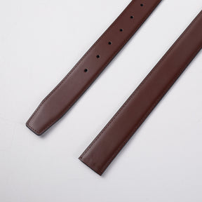 St. Martin Co Reversible Leather Belt Brushed Silver Buckle — lifestyle view