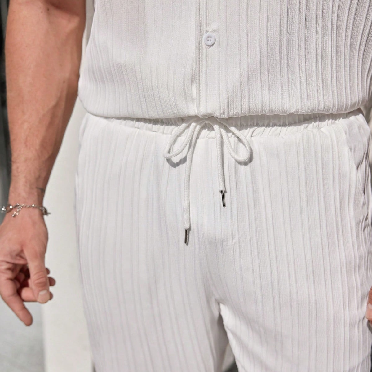 St. Martin Co Crinkle Cotton Short Sleeve Co-ord Set — detail view