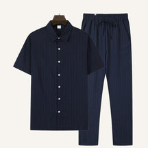 St. Martin Co Crinkle Cotton Short Sleeve Co-ord Set — back view