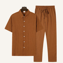 St. Martin Co Crinkle Cotton Short Sleeve Co-ord Set — front view