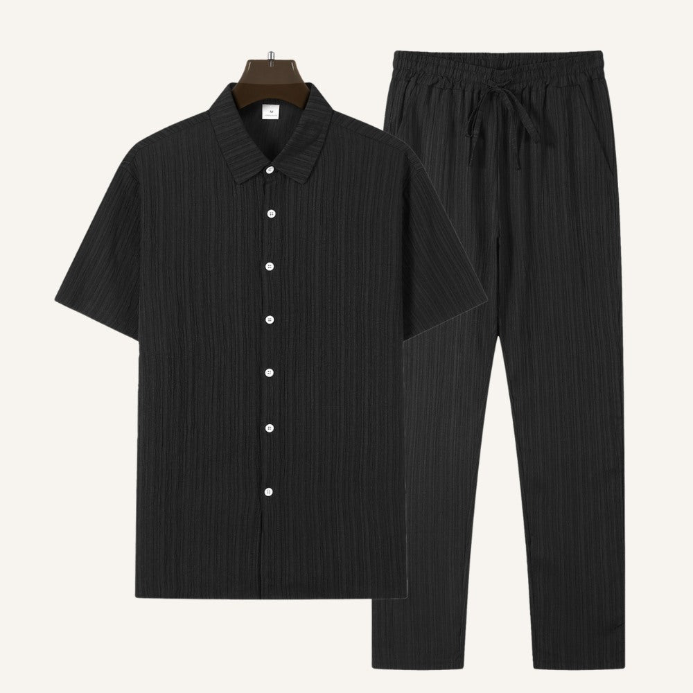 St. Martin Co Crinkle Cotton Short Sleeve Co-ord Set — detail view