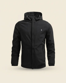 St. Martin Co RL Hooded Shell Jacket in Black — front view